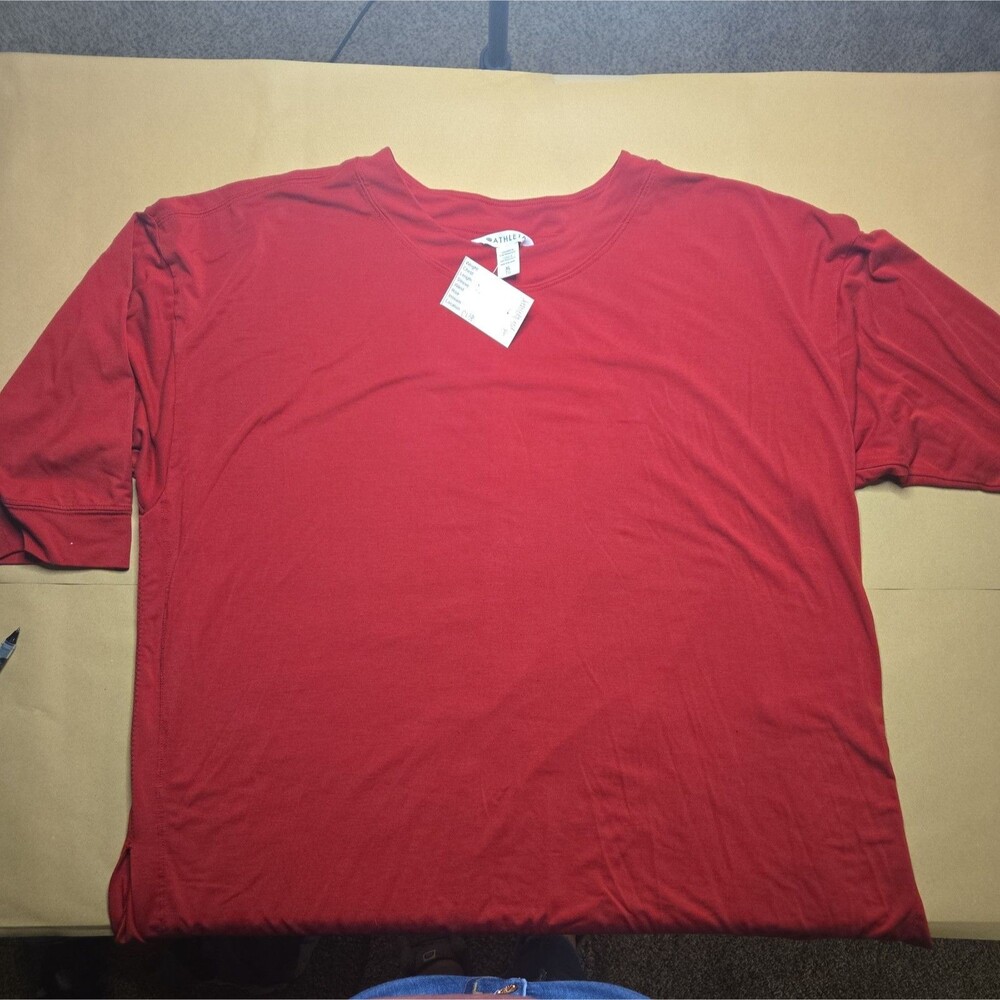 Athleta Red Inspire Women's Shirt XL 3/4 Sleeve Shirt